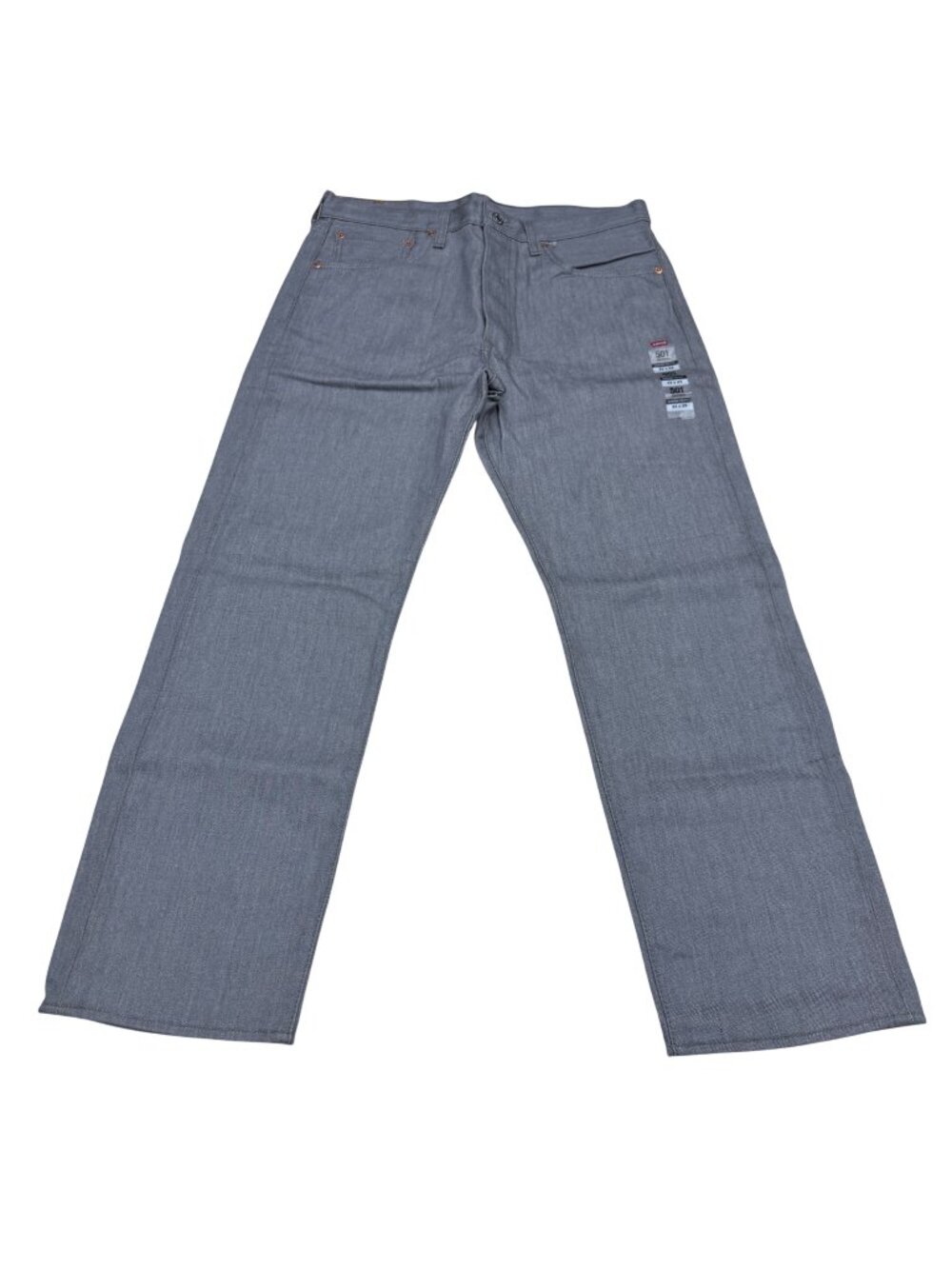 NEW Levi's 501 Original Shrink To Fit Men's Gray Rigid Denim Pants, Size 33x29